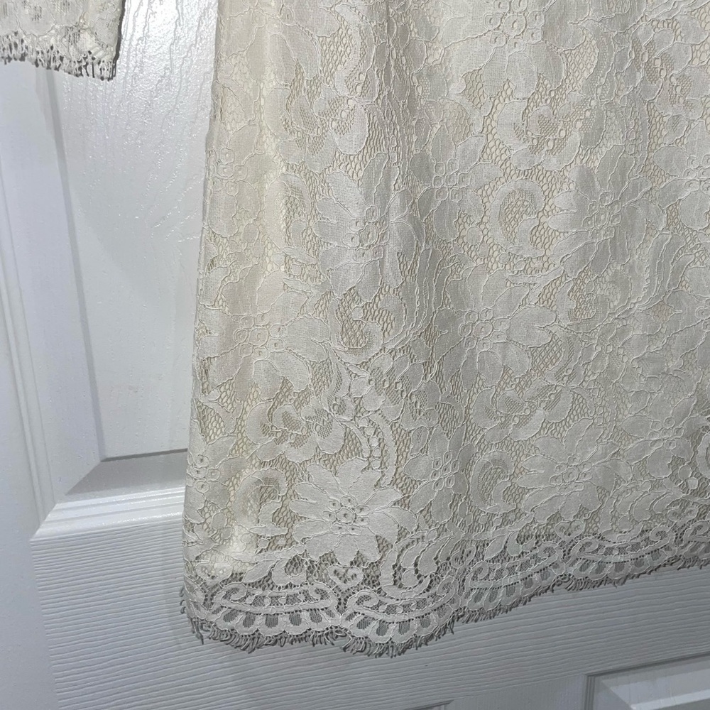 💰3 For $25 💰Armani Exchange Off White Lace Mini Dress SZ 0 - Picture 3 of 9